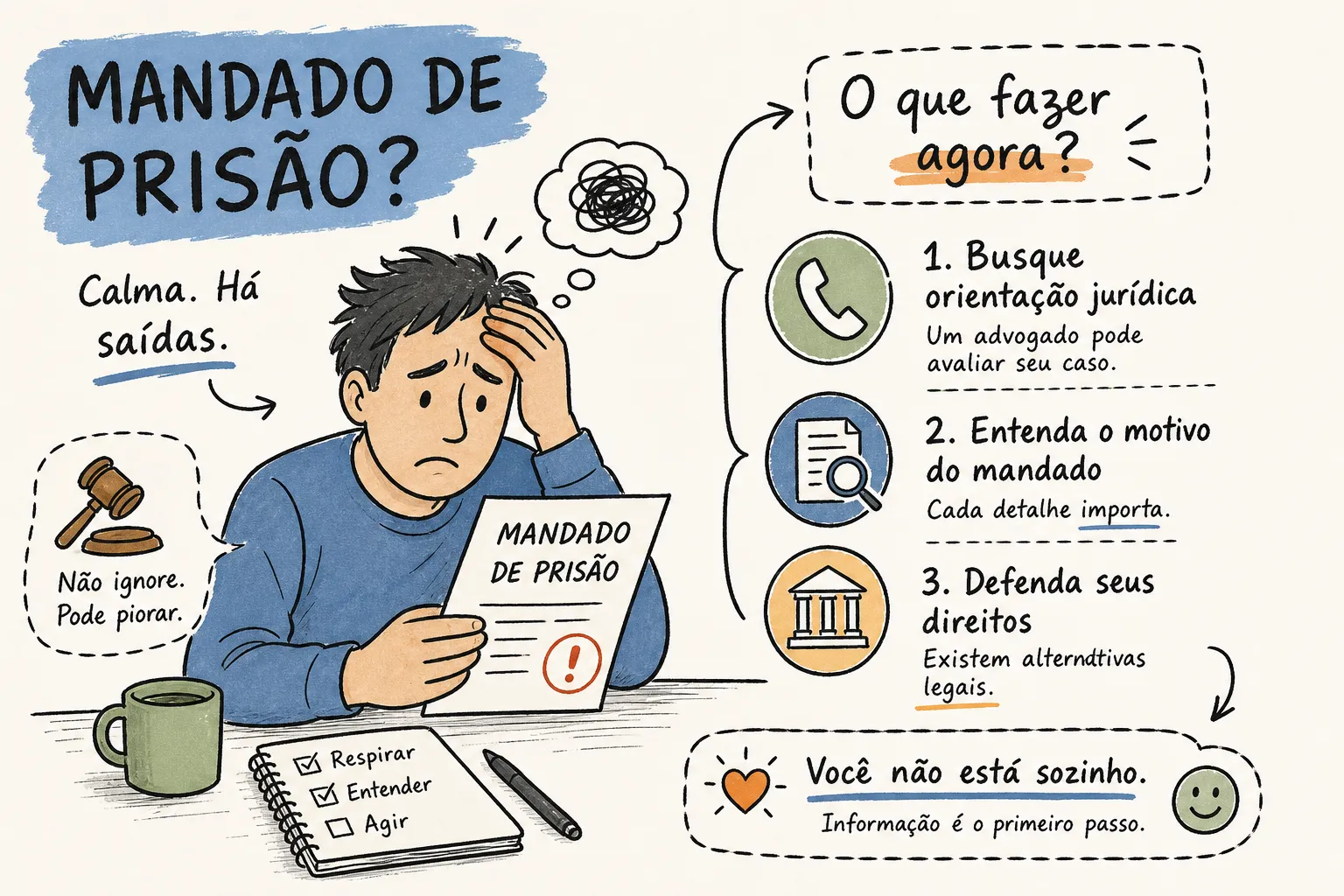 Recebi um Mandado de Prisão: O Que Fazer Agora?
